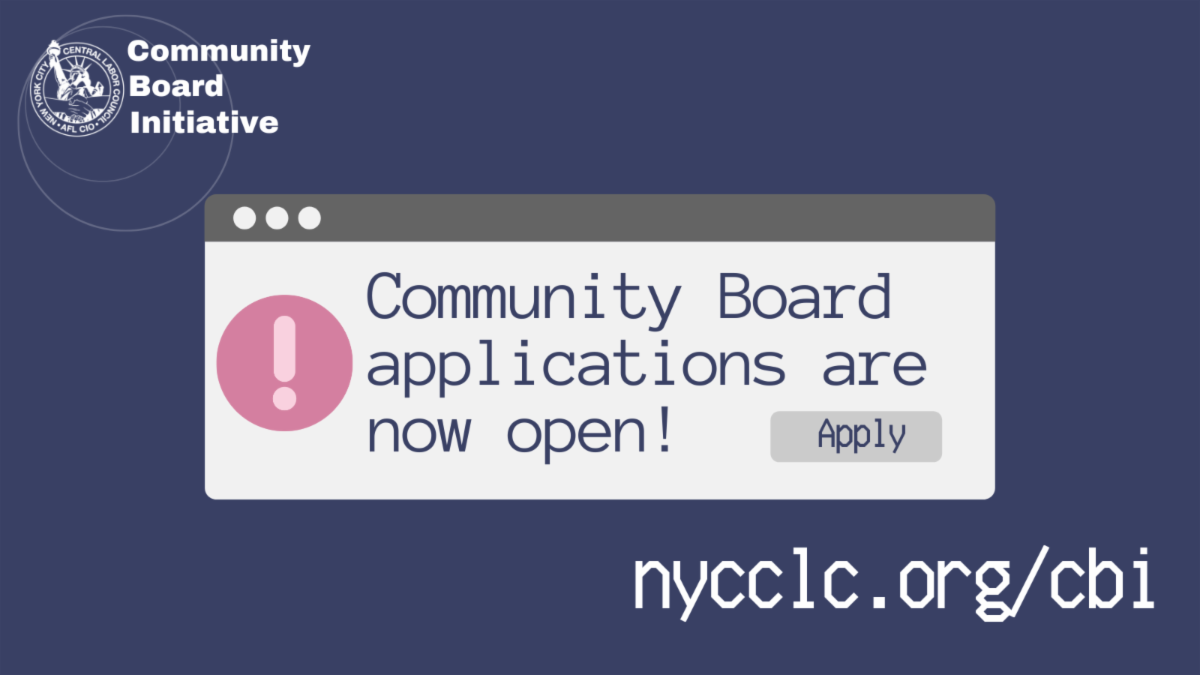 Community Board Applications are Open Local Union No. 3 IBEW